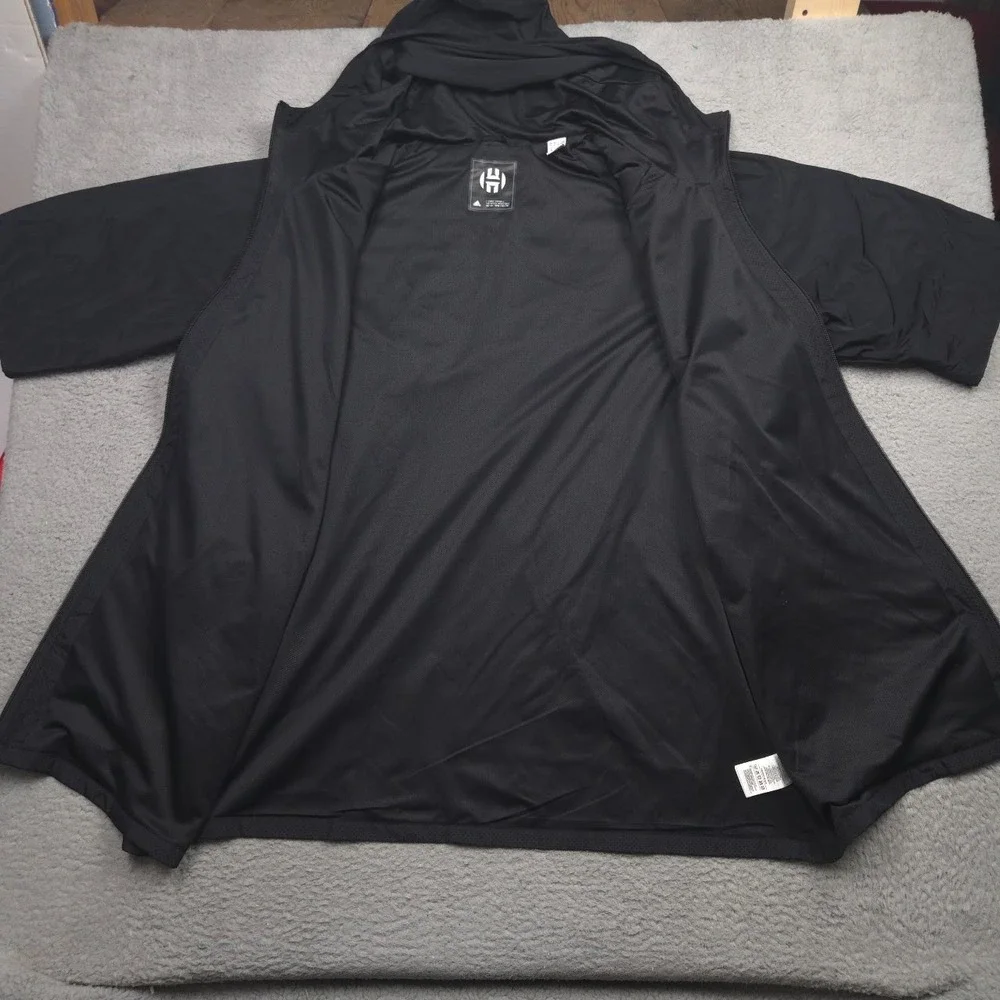 adidas James Harden CrazyX Sport Parka Men 2XL Black 3/4 Sleeve Hooded BP7171
